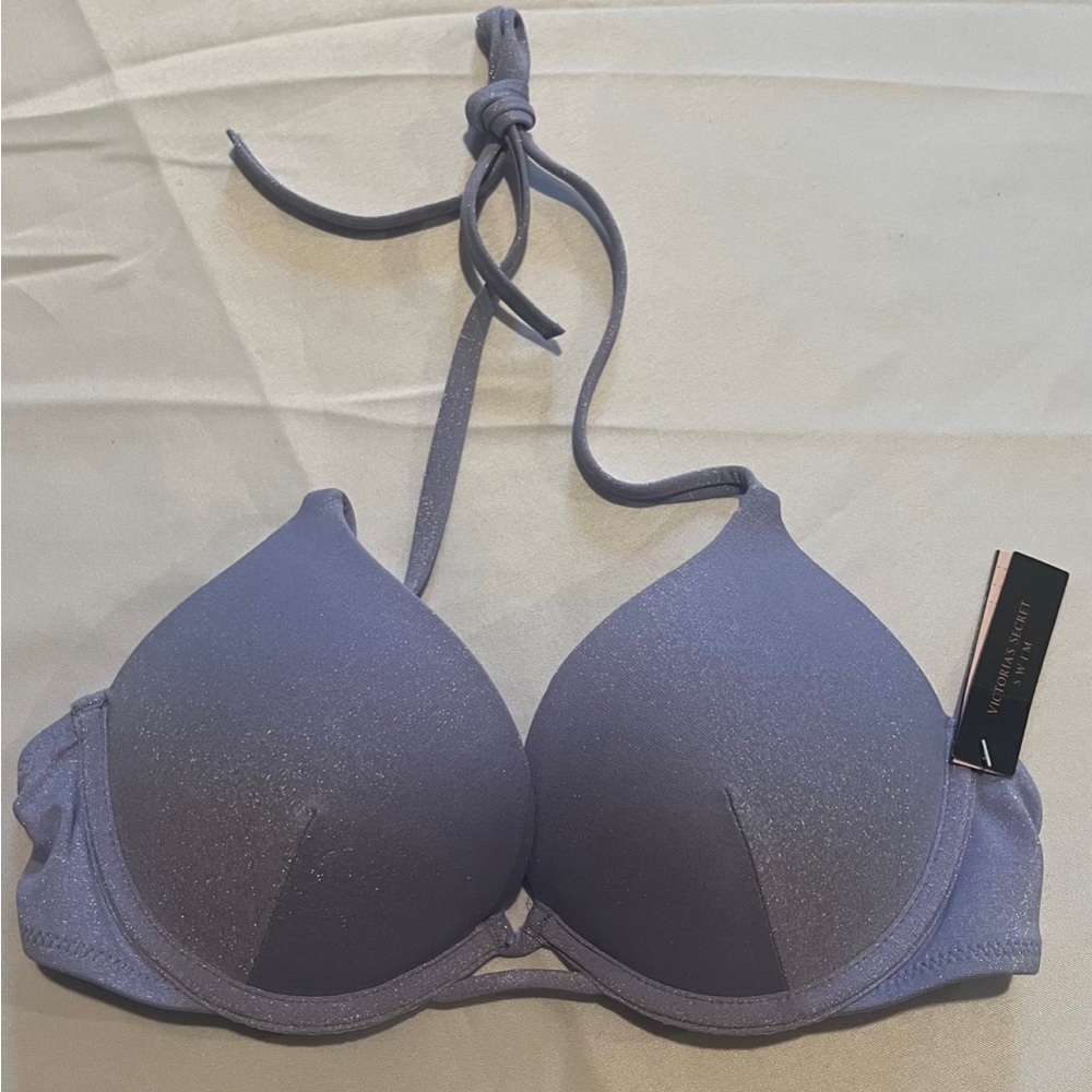 Victoria's Secret Bombshell Shine 36C Bikini Swim Top Lavender  NWT